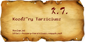 Kozáry Tarziciusz névjegykártya